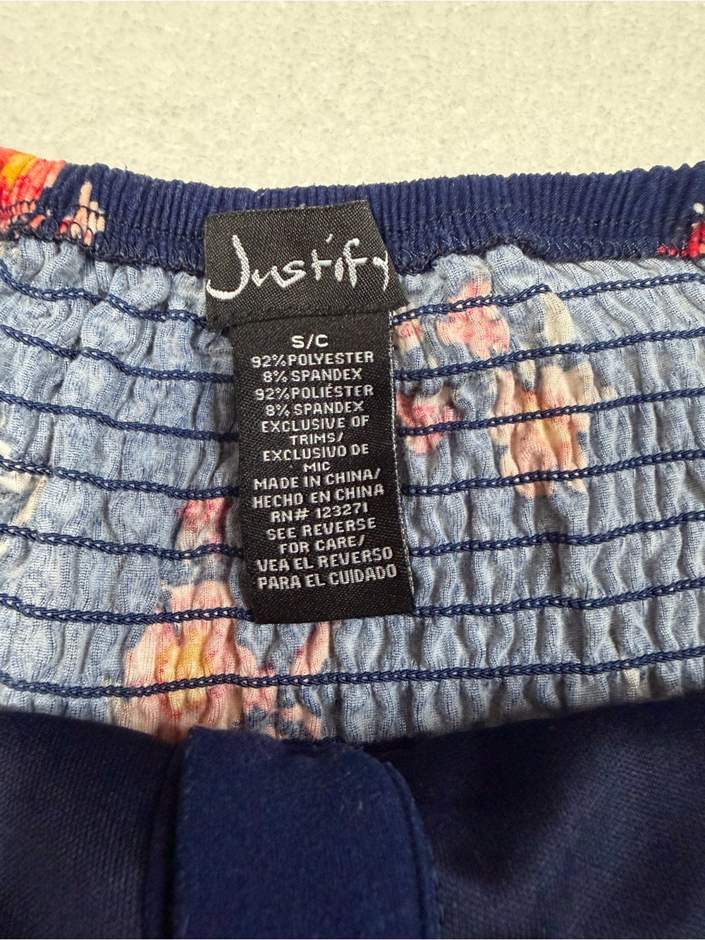 Justify Navy Strapless Floral Jumpsuit Size Small - Picture 6 of 8
